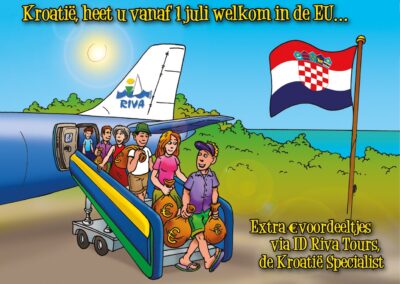 Cartoon voor advertentie reisbureau ID Riva