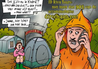 Cartoon voor advertentie reisbureau ID Riva